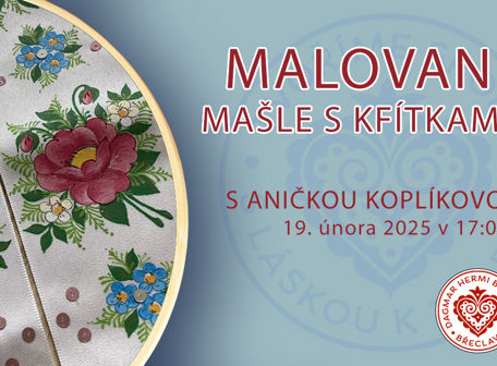 Malované mašle s kfítkama