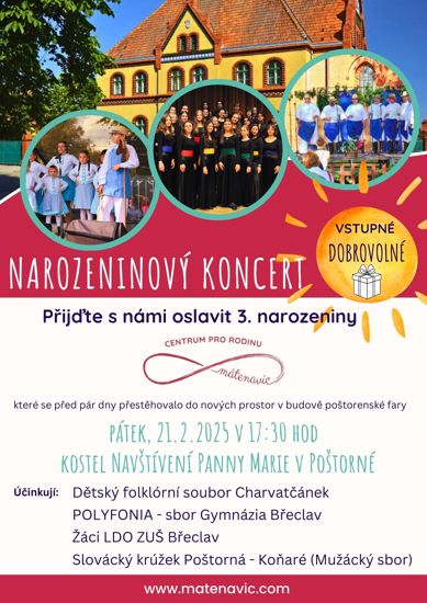 Narozeninový koncert Centra pro rodinu MÁTE NA VÍC