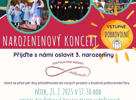 Narozeninový koncert Centra pro rodinu MÁTE NA VÍC