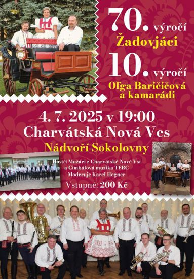 70. výročí Žadovjáci a 10. výročí Oľga Baričičová a kamarádi