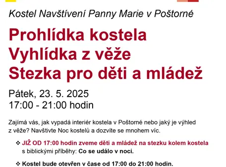 Noc kostelů - kostel Navštívení Panny Marie v Poštorné