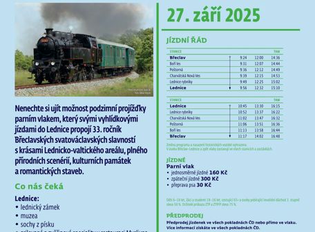 Parním vlakem do Lednice 17. 9. 2025