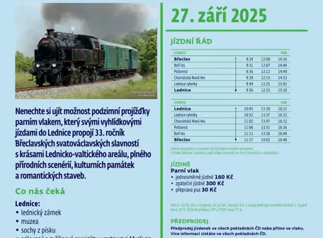 Parním vlakem do Lednice 27. 9. 2025