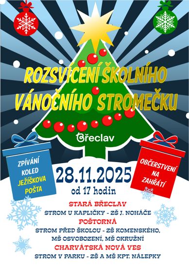 Rozsvícení školního vánočního stromečku