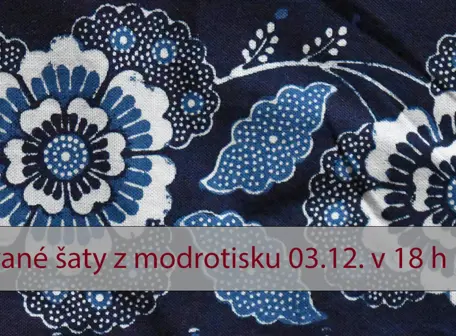 Malované šaty z modrotisku