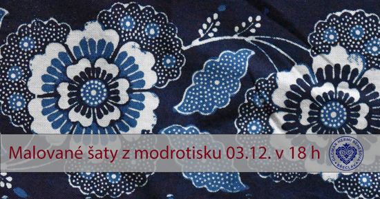 Malované šaty z modrotisku