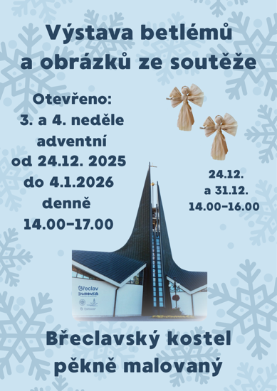 Břeclavský kostel pěkně malovaný a výstava betlémů