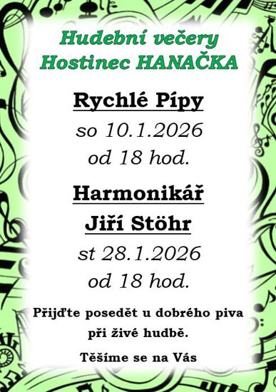Hudební večer na Hanačce 