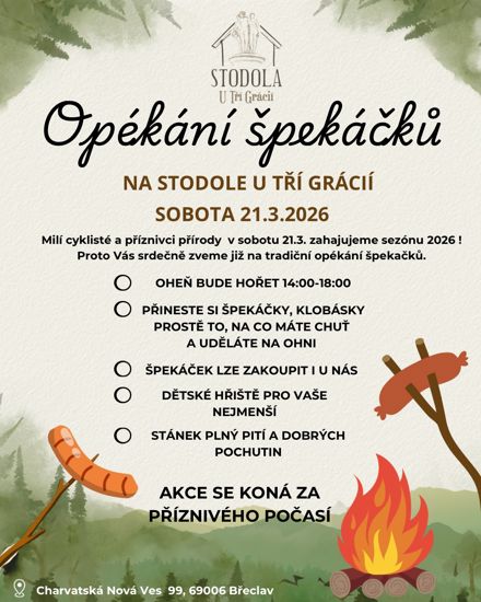 Opékání špekáčků