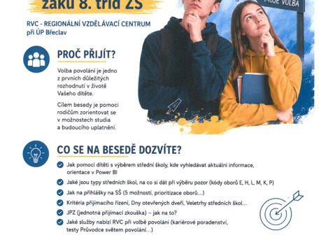 Beseda pro rodiče žáků 8. tříd ZŠ