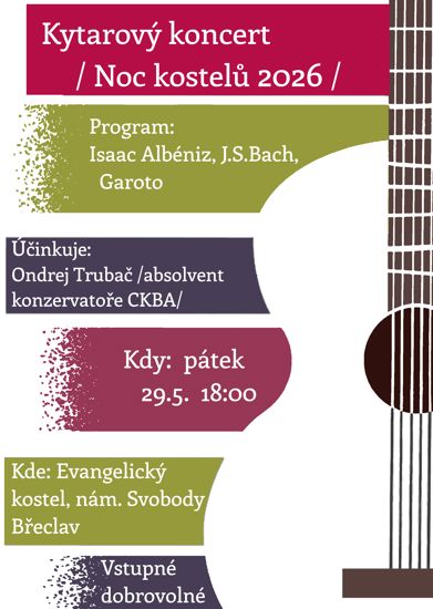 Noc kostelů - kostel Českobratrské církve evangelické - Kytarový koncert