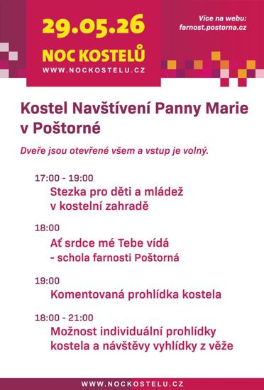 Noc kostelů - kostel Navštívení Panny Marie v Poštorné