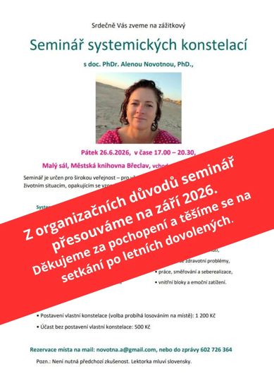 Seminář systemických konstelací s doc. PhDr. Alenou Novotnou, PhD.