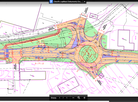 Okružní křižovatka u Tesca - bypass